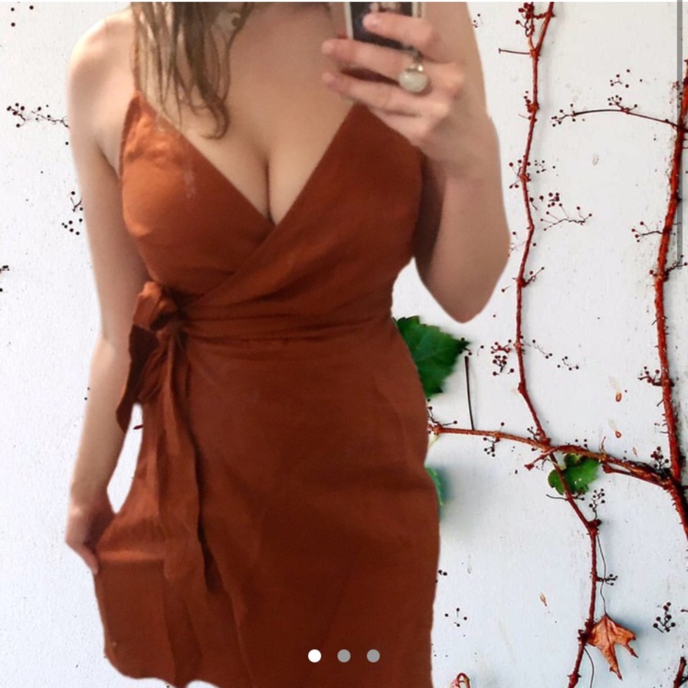 Beautiful wrap around style linen dress from Etsy